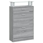 vidaXL Armoire à chaussures Sonoma gris 63x24x104 cm Bois d'ingénierie