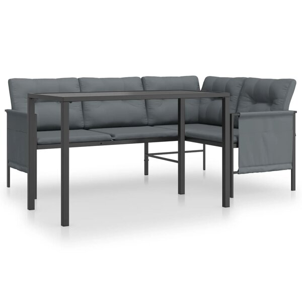 vidaXL Ensemble de salle à manger de jardin 2 Pièces anthracite acier