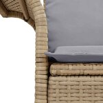 vidaXL Canapé de jardin 2 places avec des coussins beiges en poly rotin