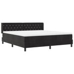 Lit coffre avec matelas vidaXL Noir 180x200 cm Velours