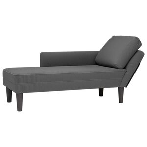 vidaXL Chaise longue avec coussin gris foncé tissu en velours côtelé