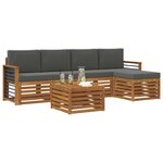 vidaXL Ensemble de canapés d'extérieur 6 Pièces Naturel et Anthracite