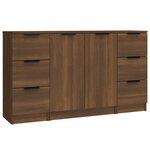 vidaXL Buffets 3 Pièces Chêne marron Bois d'ingénierie