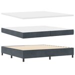 vidaXL Lit à Ressorts avec Matelas & Banc Gris Foncé 200x200 cm Velours
