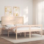 vidaXL Lit pour personne âgée sans matelas 160x200 cm bois massif