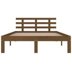 vidaXL Cadre de lit Marron miel Bois massif 150x200 cm Très grand