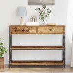 Table Console vidaXL en Bois Ancien 100x28x75 cm en Bois Ingénieré et Acier