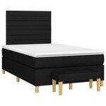 vidaXL Sommier à lattes de lit avec matelas Noir 120x200 cm Tissu