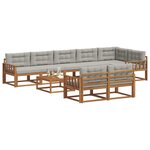 vidaXL Ensemble de canapés d'extérieur 9 Pièces Naturel et gris clair