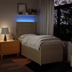 vidaXL Sommier à lattes de lit avec matelas Crème 80x200 cm Tissu