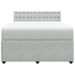 vidaXL Sommier à lattes de lit et matelas Gris clair 160x200cm Velours