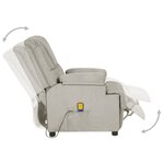 Vidaxl fauteuil de massage inclinable gris clair similicuir daim