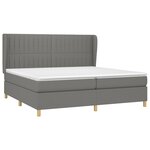 vidaXL Sommier à lattes de lit avec matelas Gris foncé 200x200cm Tissu