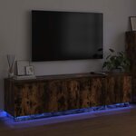 vidaXL Meuble TV Chêne fumé 180 x 38 x 49 cm Bois d'ingénierie