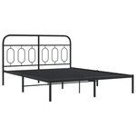vidaXL Cadre de lit métal avec tête de lit noir 150x200 cm