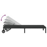 Chaise longue vidaXL avec roues en poly rotin noir