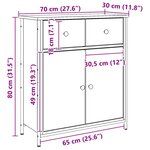 vidaXL Buffet chêne artisanal 70x30x80 cm bois d'ingénierie