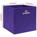 vidaXL Boîtes de rangement 10 Pièces Violet 32x32x32 cm Tissu