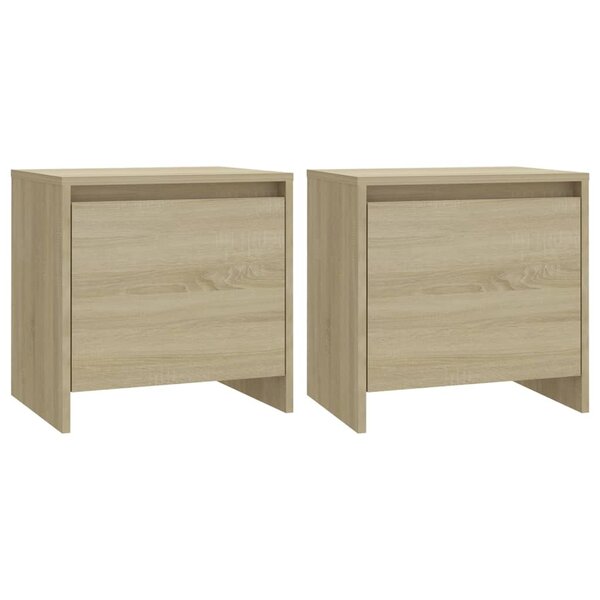 vidaXL Tables de chevet 2 Pièces chêne sonoma bois d'ingénierie
