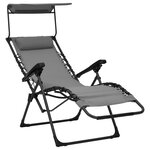 vidaXL Chaise pliable de terrasse Textilène Gris