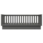 vidaXL Lit de jour Gris 90x200 cm Bois de pin massif