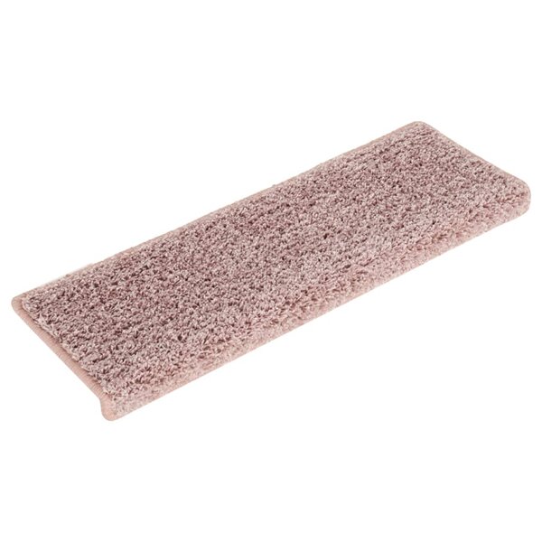 vidaXL Tapis d'escalier 15 Pièces 65x21x4 cm Blanc et rose