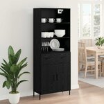 vidaXL Haut Armoire Chêne noir 69 5 x 34 x 180 cm Bois d'ingénierie
