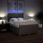 vidaXL Sommier à lattes de lit avec matelas Taupe 140x200 cm Tissu