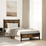 vidaXL Cadre de lit en métal sans matelas chêne fumé 75x190 cm