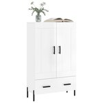 vidaXL Buffet haut blanc brillant 69 5x31x115 cm bois d'ingénierie