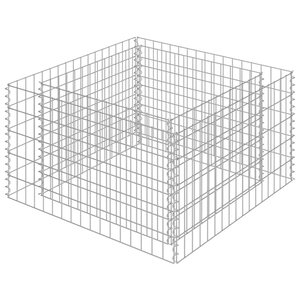 vidaXL Lit surélevé à gabion Acier galvanisé 90x90x50 cm