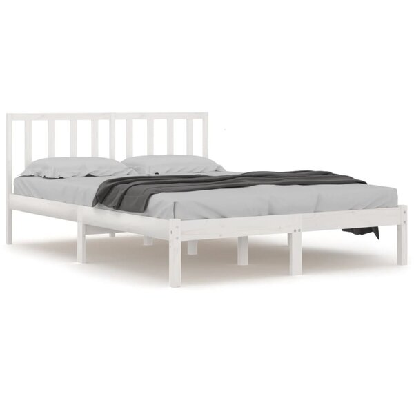 vidaXL Cadre de lit sans matelas blanc bois de pin massif 120x190 cm