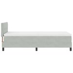 vidaXL Lit à ressorts avec matelas Gris clair 90 x 200 cm Velours