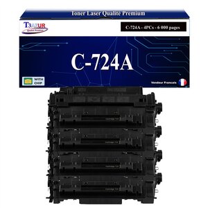 T3AZUR -4x Toners compatibles avec Canon 724 (3481B002) pour Canon LBP6750DN  LBP6780X  MF512x  MF515x