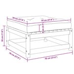 vidaXL Repose-pied de jardin avec coussin Gris Bois de pin massif