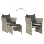 vidaXL Chaise de jardin avec tabouret gris clair résine tressée