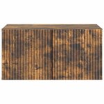 vidaXL Meuble TV mural Chêne fumé 59 5 x 41 x 30 cm Bois d'ingénierie