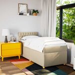 vidaXL Sommier à lattes de lit avec matelas Crème 80x200 cm Tissu
