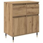 vidaXL Buffet Chêne artisanal 60 x 35 x 70 cm Bois d'ingénierie et fer