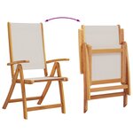 vidaXL Chaises pliables de jardin lot de 6 bois d'acacia et textilène