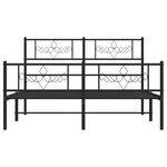 vidaXL Cadre de lit métal avec tête de lit/pied de lit noir 140x190 cm