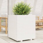 vidaXL Jardinière blanc 60x60x72 cm bois de pin massif