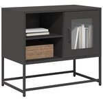 vidaXL Meuble TV noir 68x39x60 5 cm acier