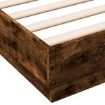 vidaXL Cadre de lit avec LED sans matelas chêne fumé 120x190 cm