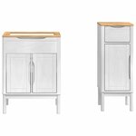vidaXL Ensemble de mobilier de salle de bain FLORO 2 Pièces Blanc