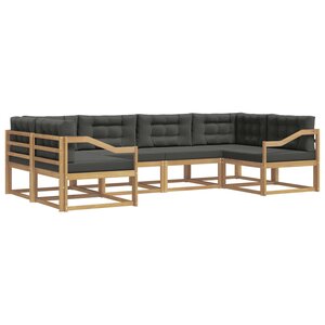 vidaXL Ensemble de canapés d'extérieur 6 Pièces Blanc et anthracite