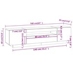 vidaXL Meuble TV avec lumières LED blanc 160x35x40 cm