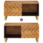 vidaXL Table basse marron et noir 80x50x40 cm bois de massif manguier