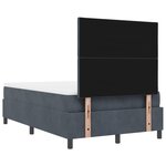 vidaXL Lit à ressorts avec matelas et banc gris foncé 120x200 cm en velours