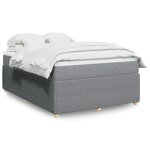 vidaXL Sommier à lattes de lit avec matelas Gris clair 140x200cm Tissu